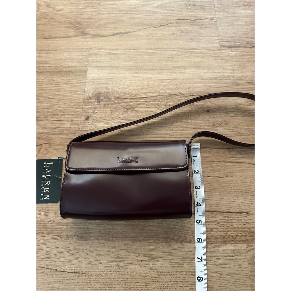 Lauren Ralph Lauren Burgundy Berry Shoulder Bag Flap Purse NWT Vintage Style - Picture 6 of 6